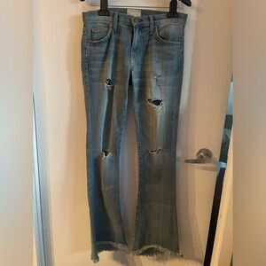 Current Elliot Jeans Denim Flares - Super Loved Destroy